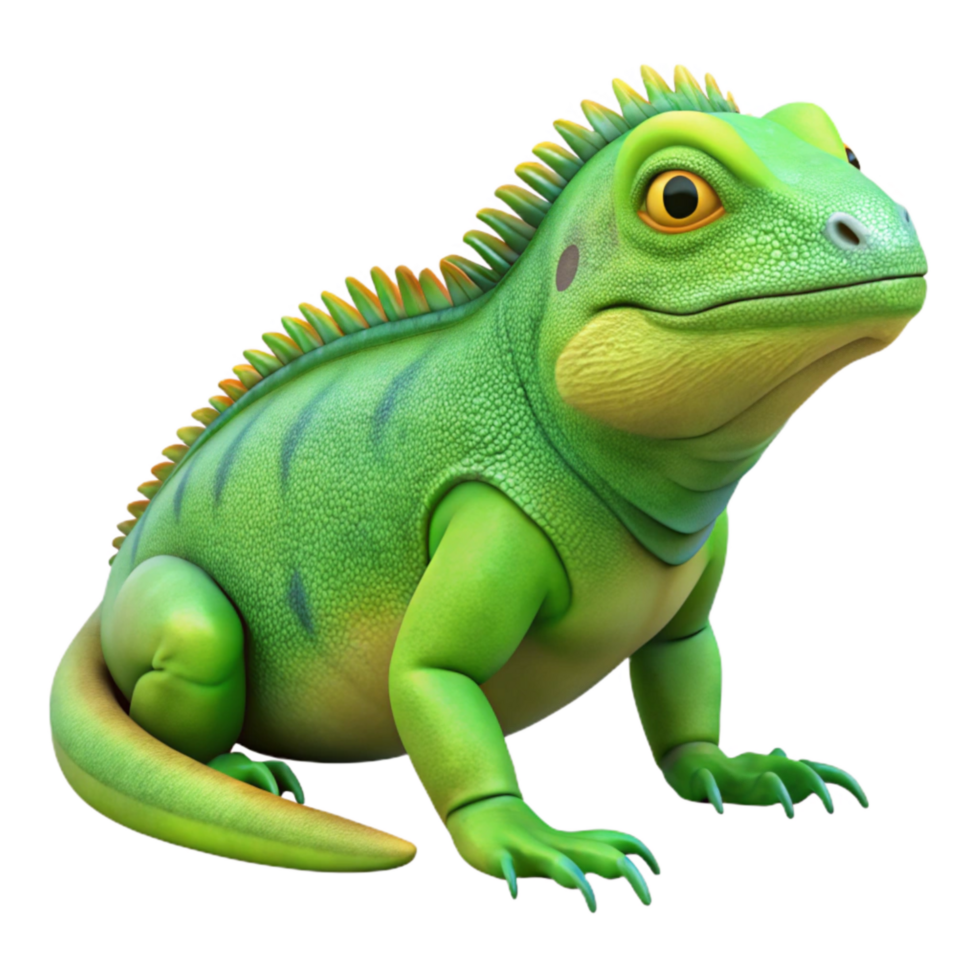 vibrant creative Side View Green Iguana Cutout Isolated original png