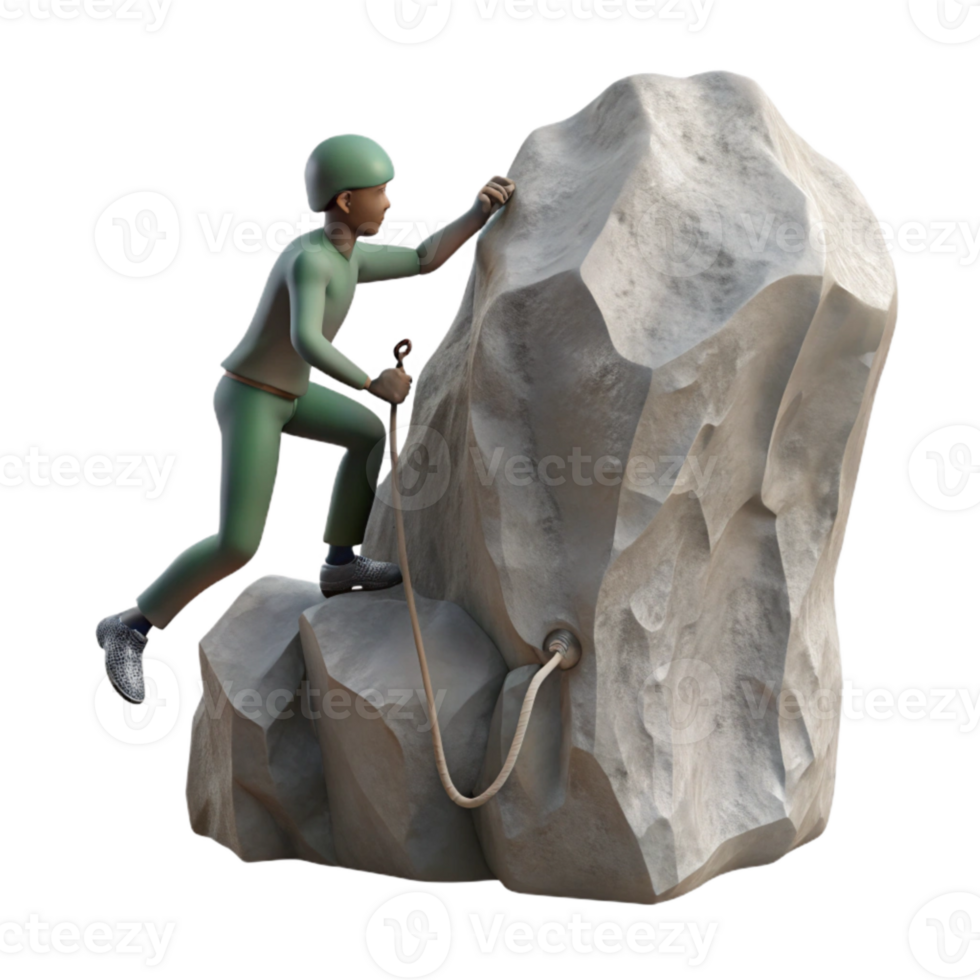 magnificent abstract Silhouetted Climber on Rocky Peak Transparent Element png