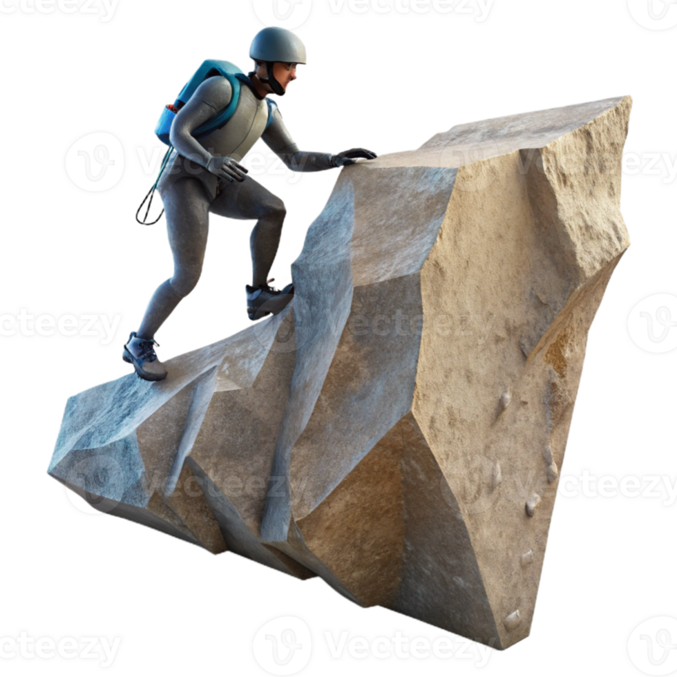 wonderful rustic Silhouetted Climber on Exposed Ridge Transparent Background original png