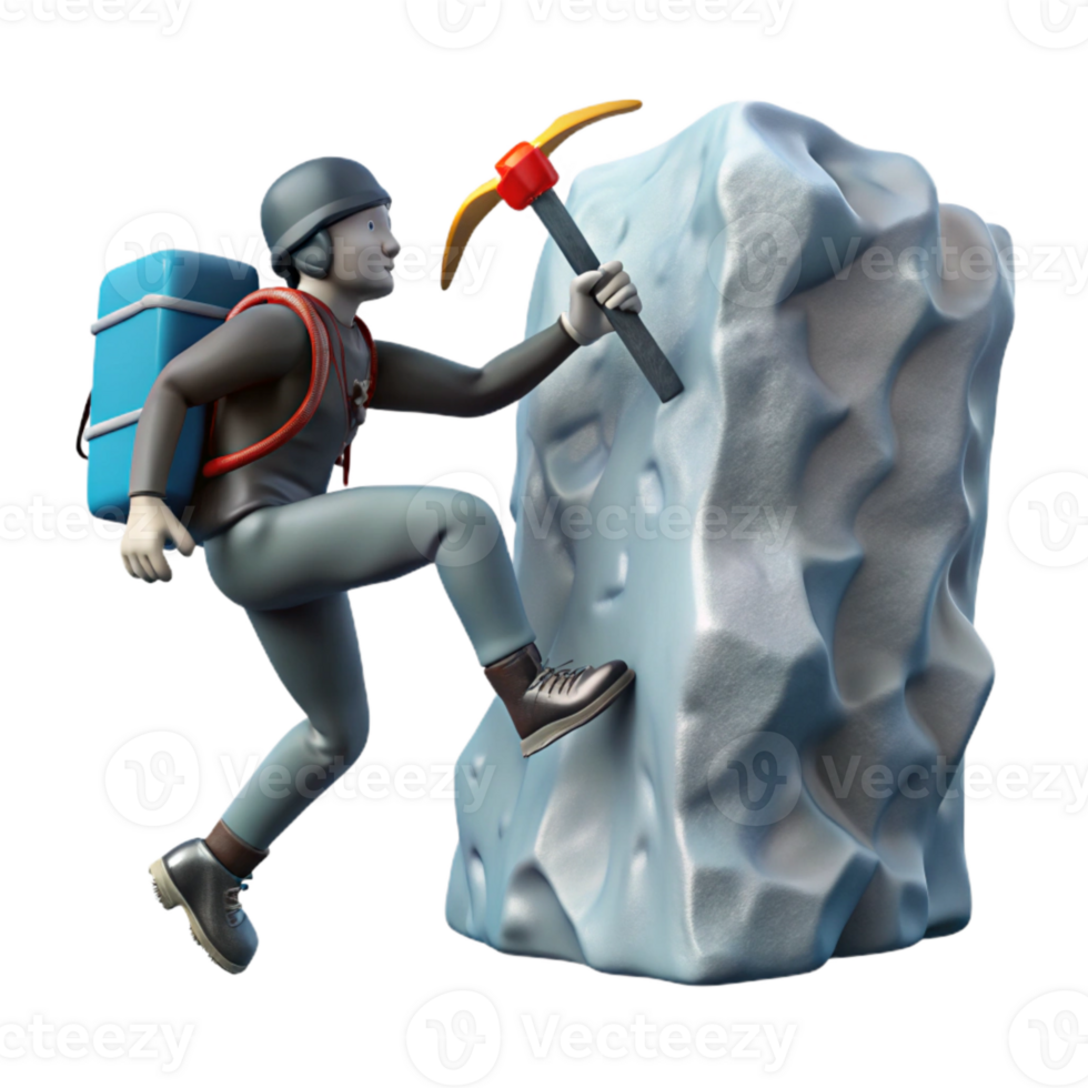 wonderful modern Silhouetted Climber with Ice Axe Cutout Element png