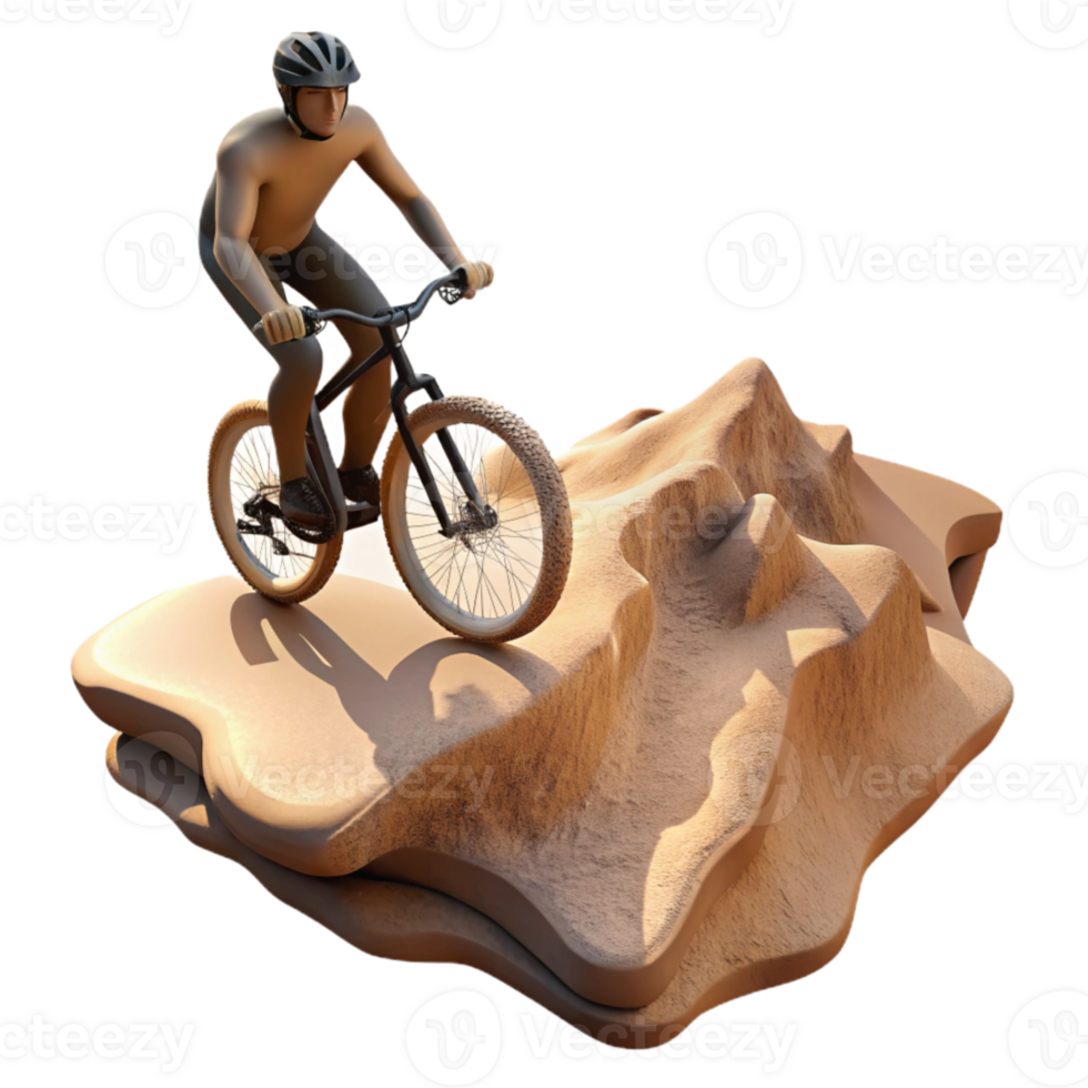 magnificent abstract Silhouetted Mountain Biker on Ridge Cutout Element high quality png