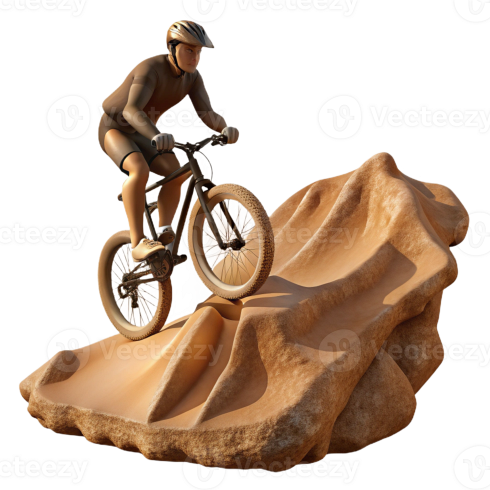 elegant contemporary Silhouetted Mountain Biker on Ridge Cutout Element high quality png