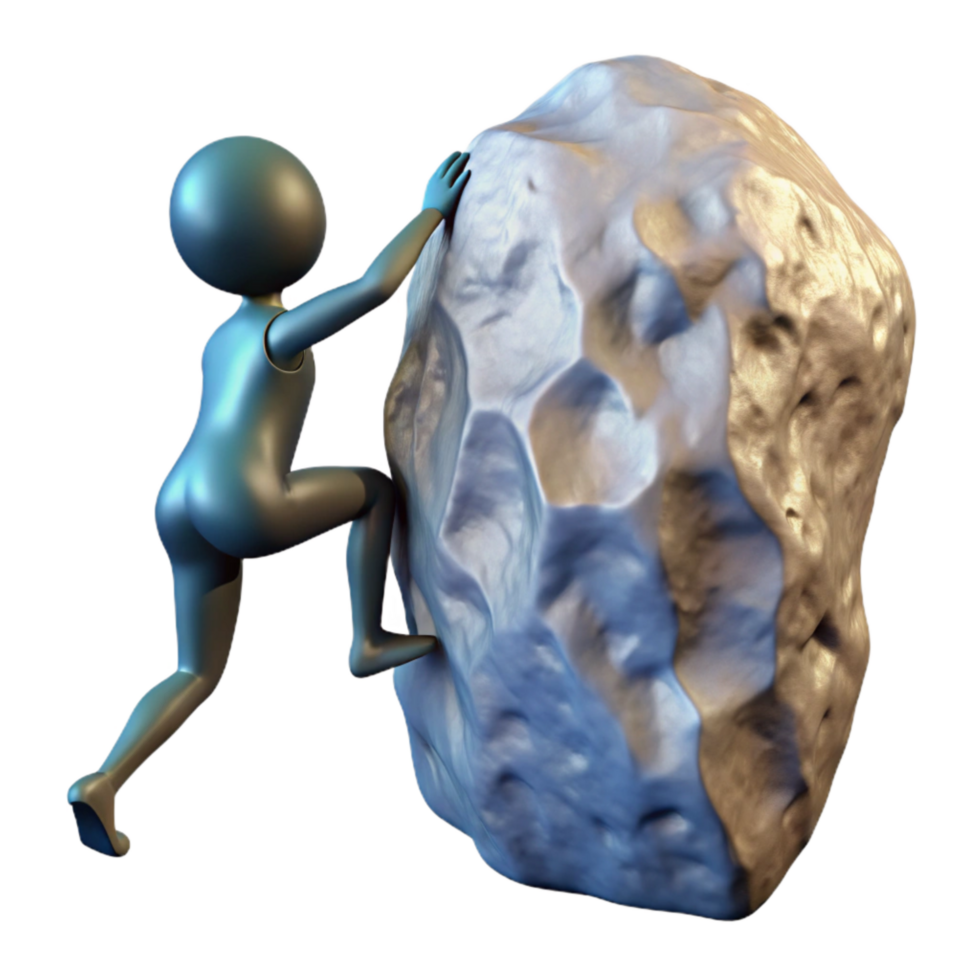 impressive creative Silhouette of Person Climbing Rock Transparent high resolution png