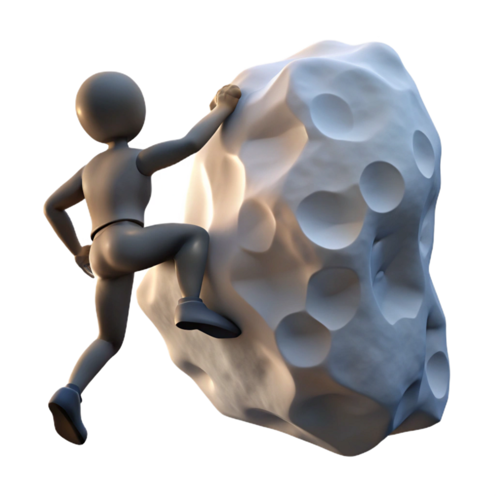 dramatic contemporary Silhouette of Person Climbing Rock Transparent genuine png