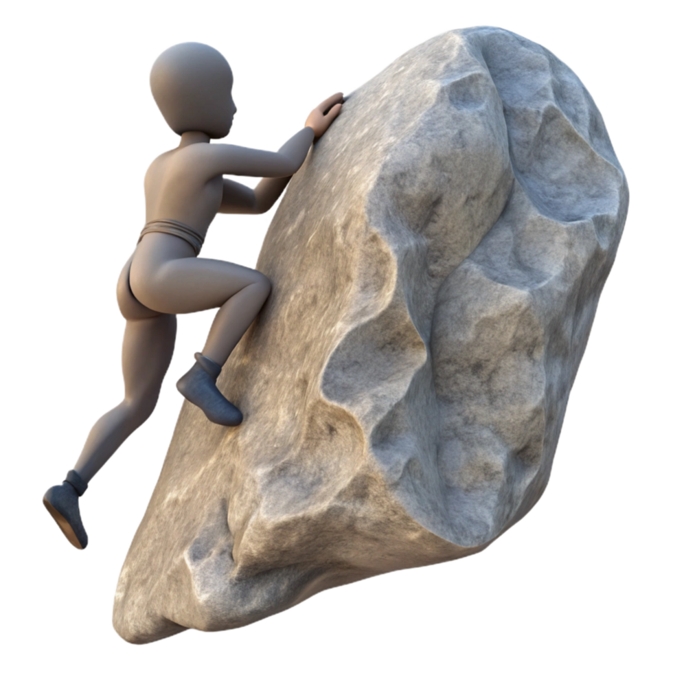 elegant modern Silhouette of Person Climbing Rock Transparent high resolution png