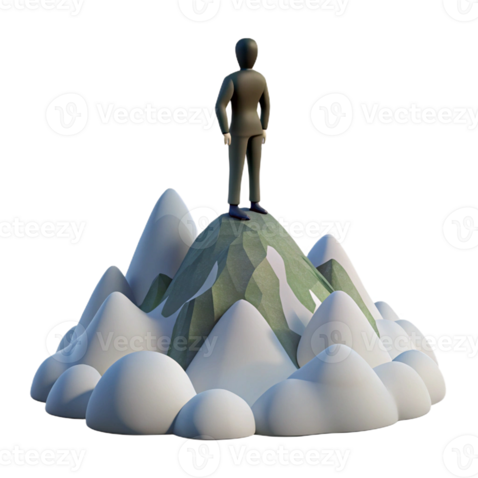 impressive creative Silhouette of Person Standing on Mountaintop Transparent high quality png