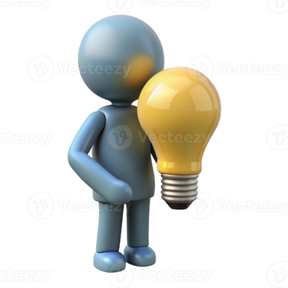 elegant modern Silhouette of Person with Idea Lightbulb Cutout professional png