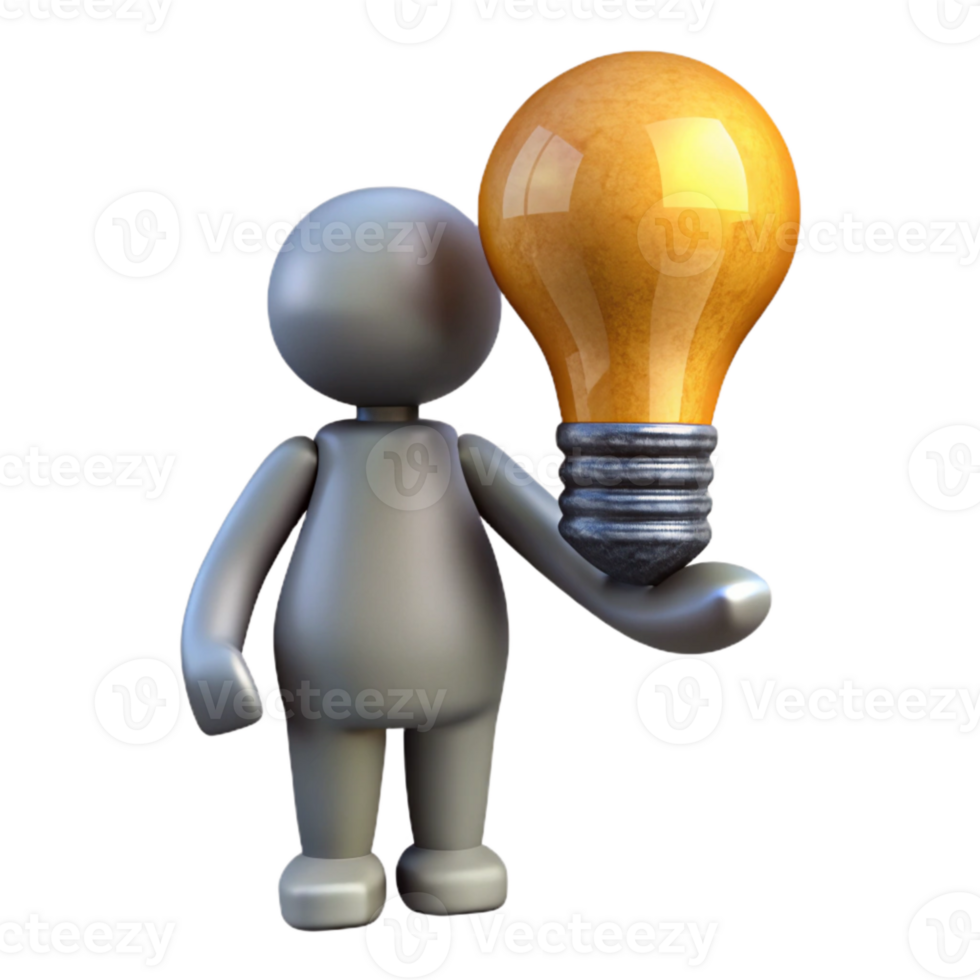 extraordinary modern Silhouette of Person with Idea Lightbulb Cutout exclusive png