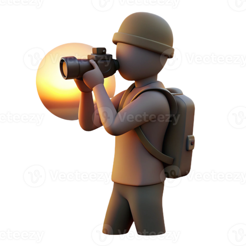 elegant contemporary Silhouette of Photographer at Sunset Isolated professional png