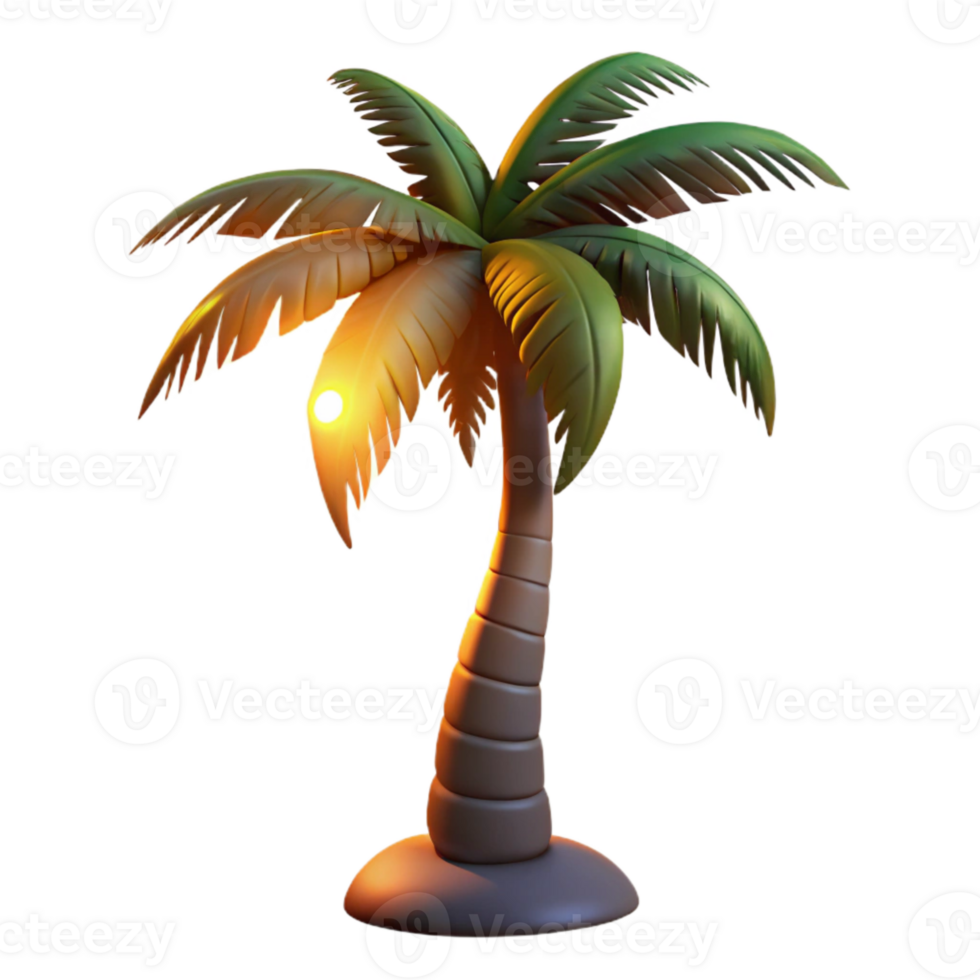 stunning rustic Silhouette Palm Tree Sunset View Isolated Element authentic png