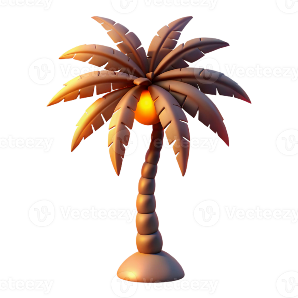 beautiful modern Silhouette Palm Tree Sunset View Isolated Element professional png