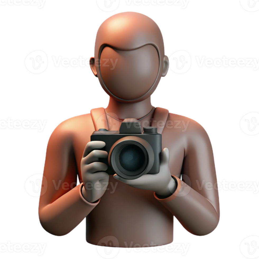 impressive minimalist Silhouette Photographer Cutout on Transparent Background professional png