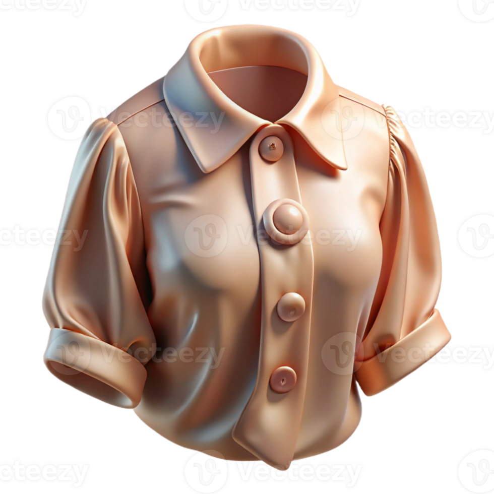 vibrant vintage Silk Blouse Button Detail Transparent Background original png