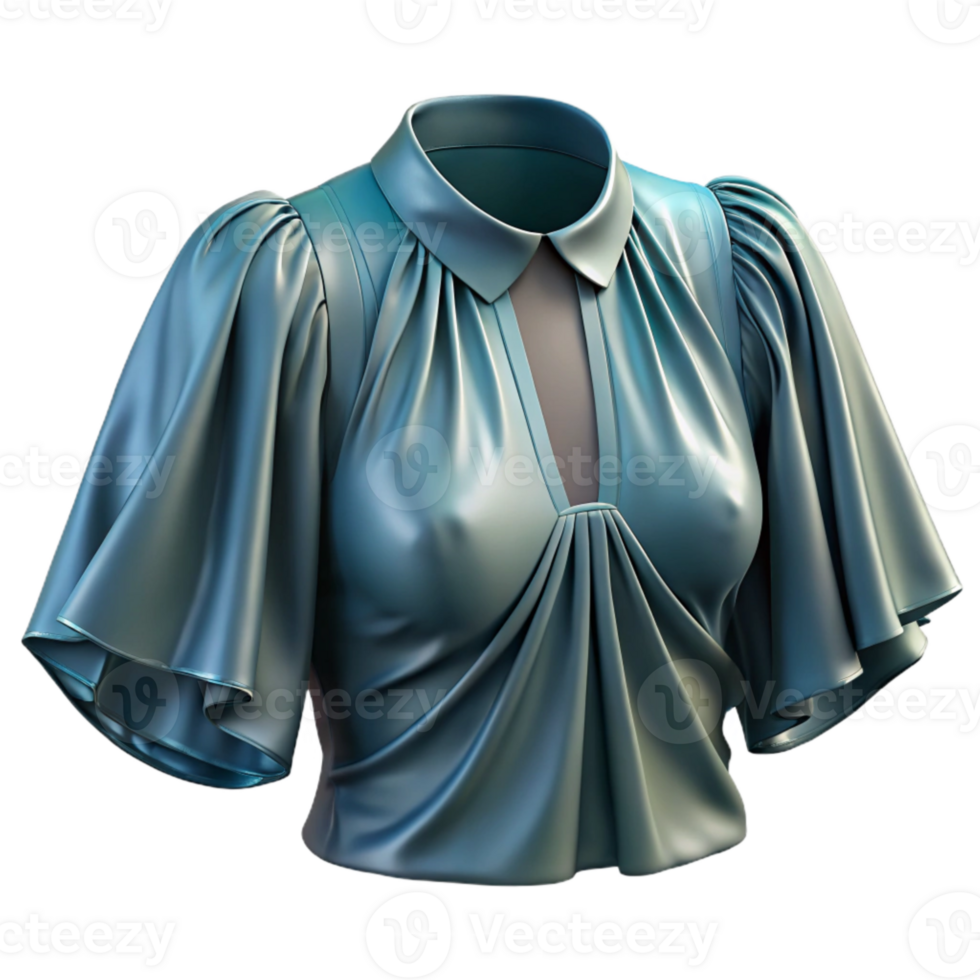 elegant traditional Silk Blouse Pleat Detail Closeup Cutout Transparent Background original png