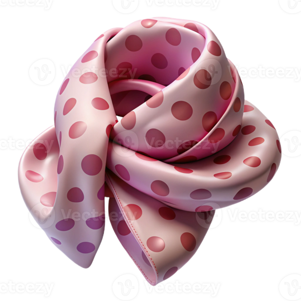 impressive traditional Silk Scarf with Polka Dot Pattern Transparent Element premium png