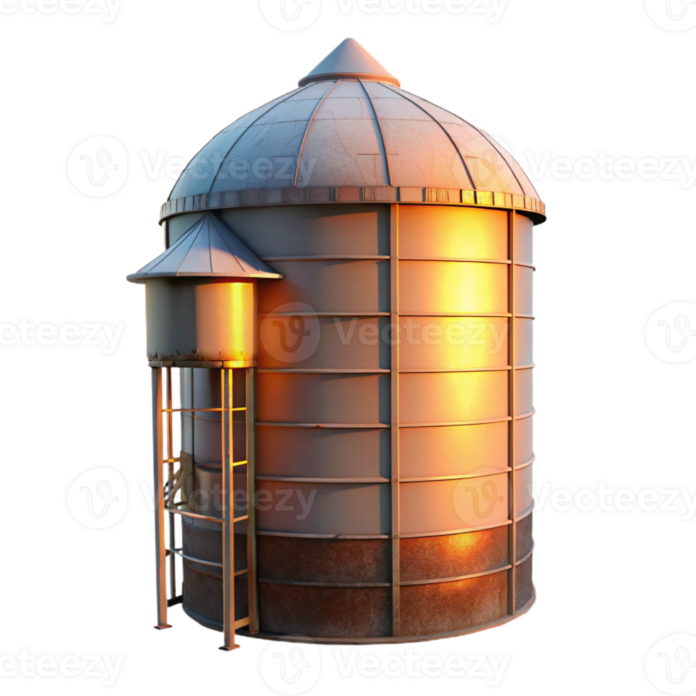 wonderful rustic Silo at Dawn Cutout detailed png