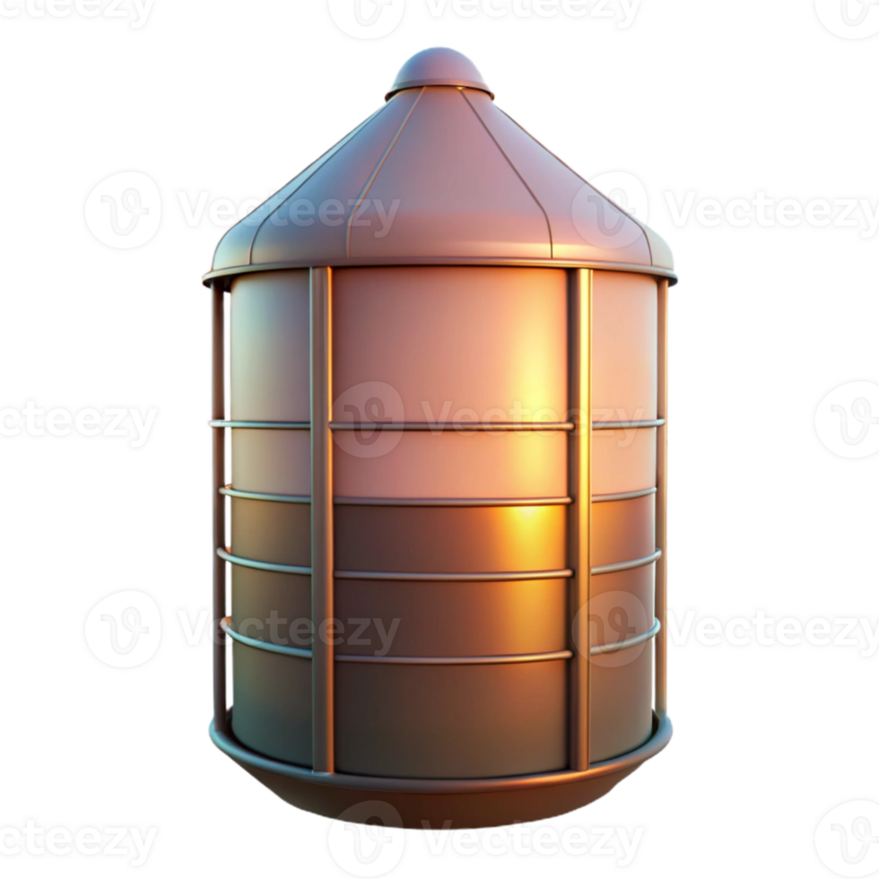 dramatic rustic Silo at Sunset Transparent Element high resolution png