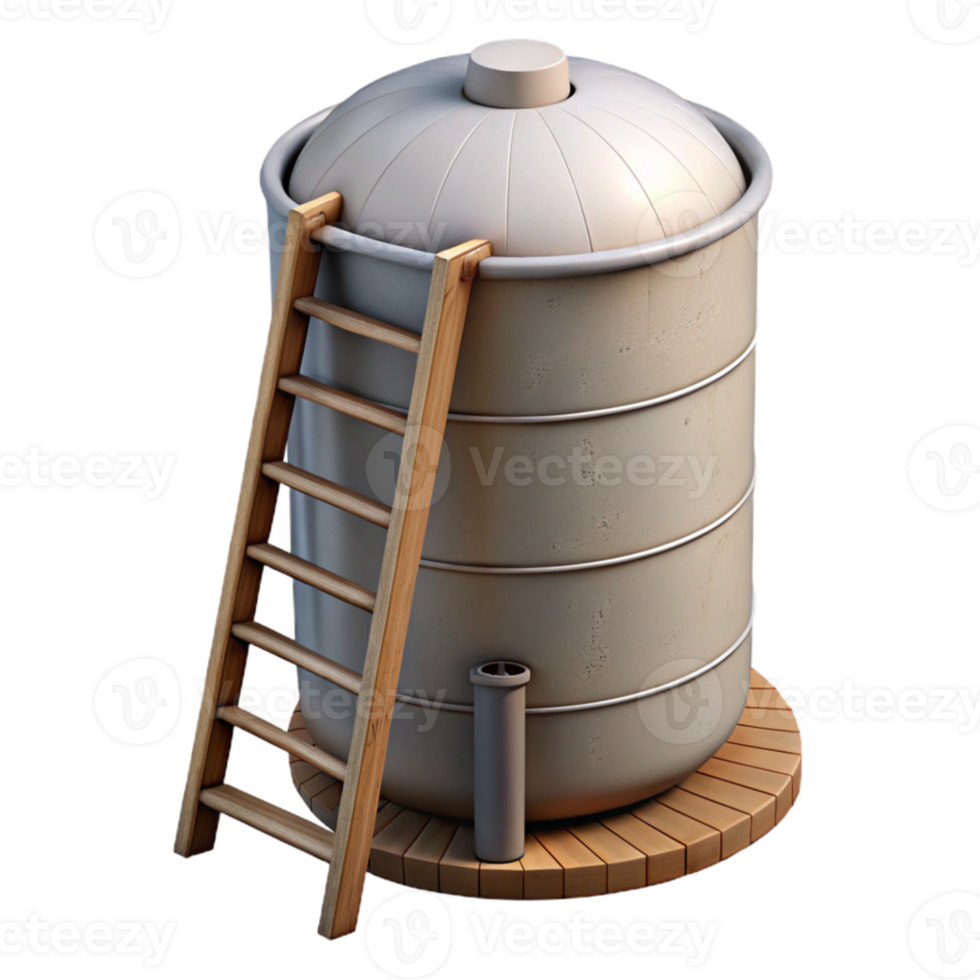 vibrant artistic Silo with Ladder Isolated Element png