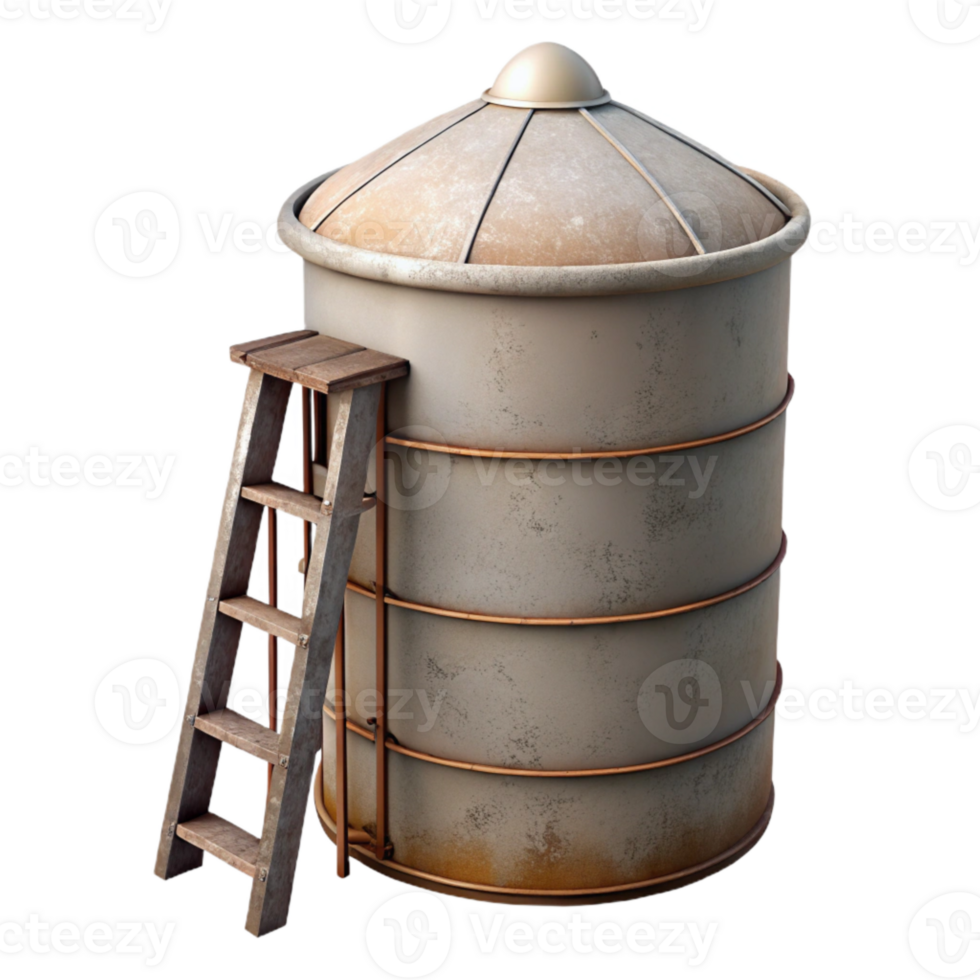 extraordinary abstract Silo with Ladder Isolated Element authentic png