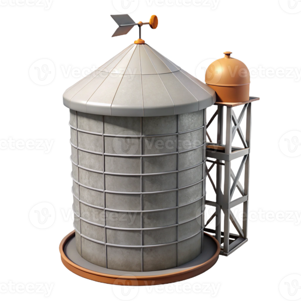 magnificent contemporary Silo with Weather Vane Cutout high quality png