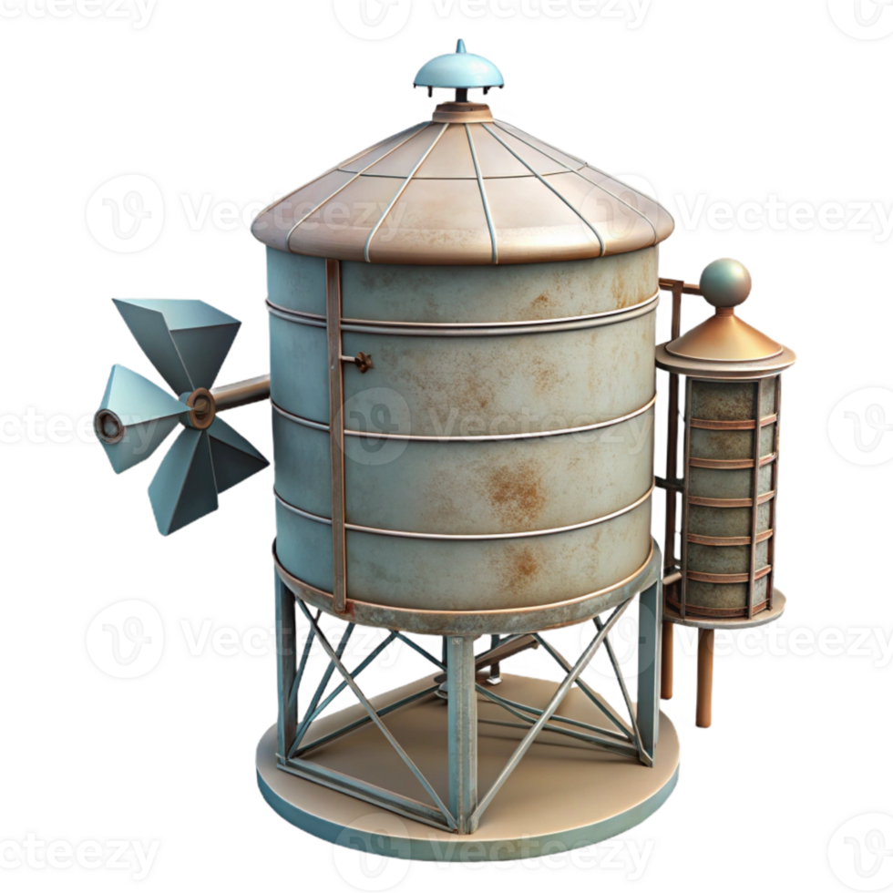 magnificent traditional Silo with Weather Vane Cutout detailed png