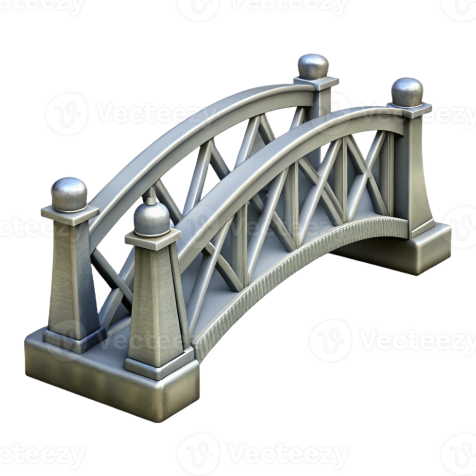 beautiful artistic Silver Bridge Side View Isolated genuine png