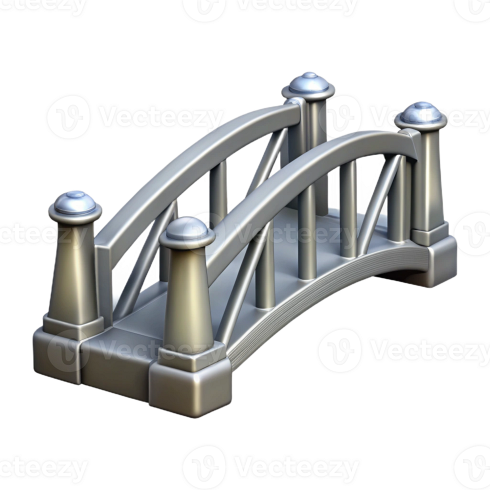 elegant traditional Silver Bridge Side View Isolated original png