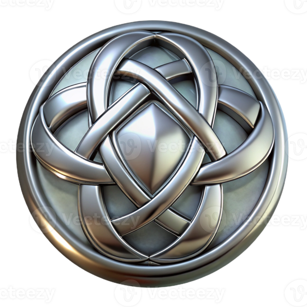 impressive modern Silver Brooch with Celtic Design Transparent Background genuine png