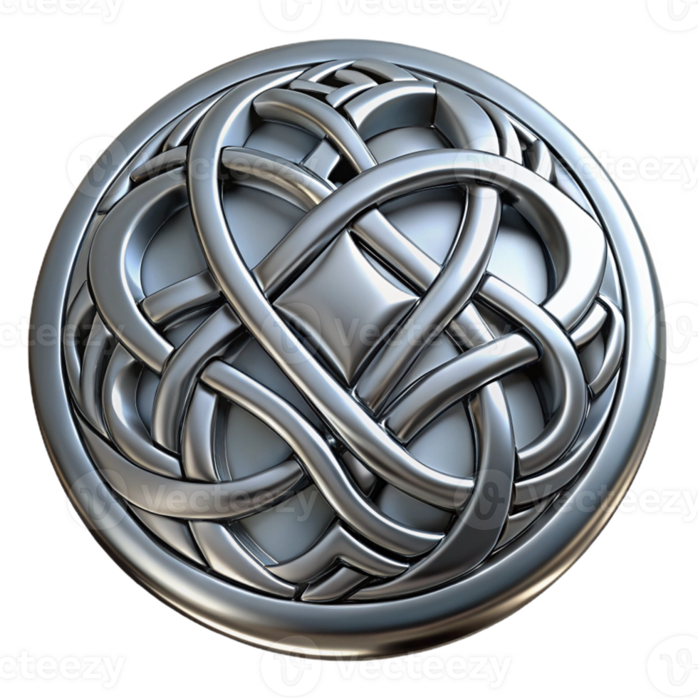 extraordinary classic Silver Brooch with Celtic Design Transparent Background authentic png