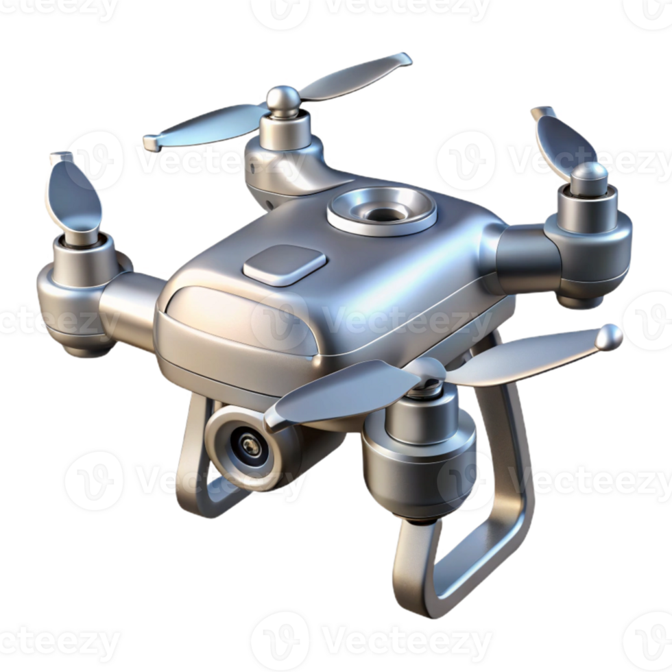 magnificent contemporary Silver Drone with Camera Transparent Background high resolution png