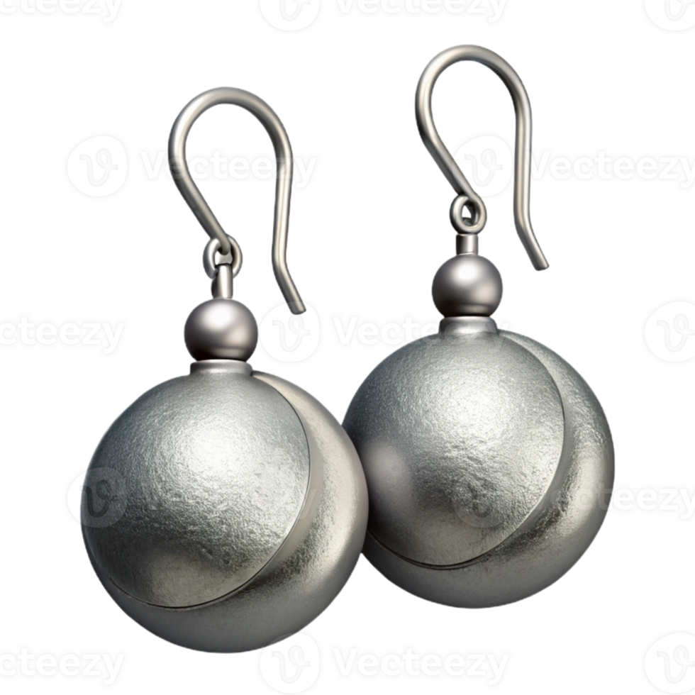 beautiful minimalist Silver Earrings Dangle Transparent Background premium png