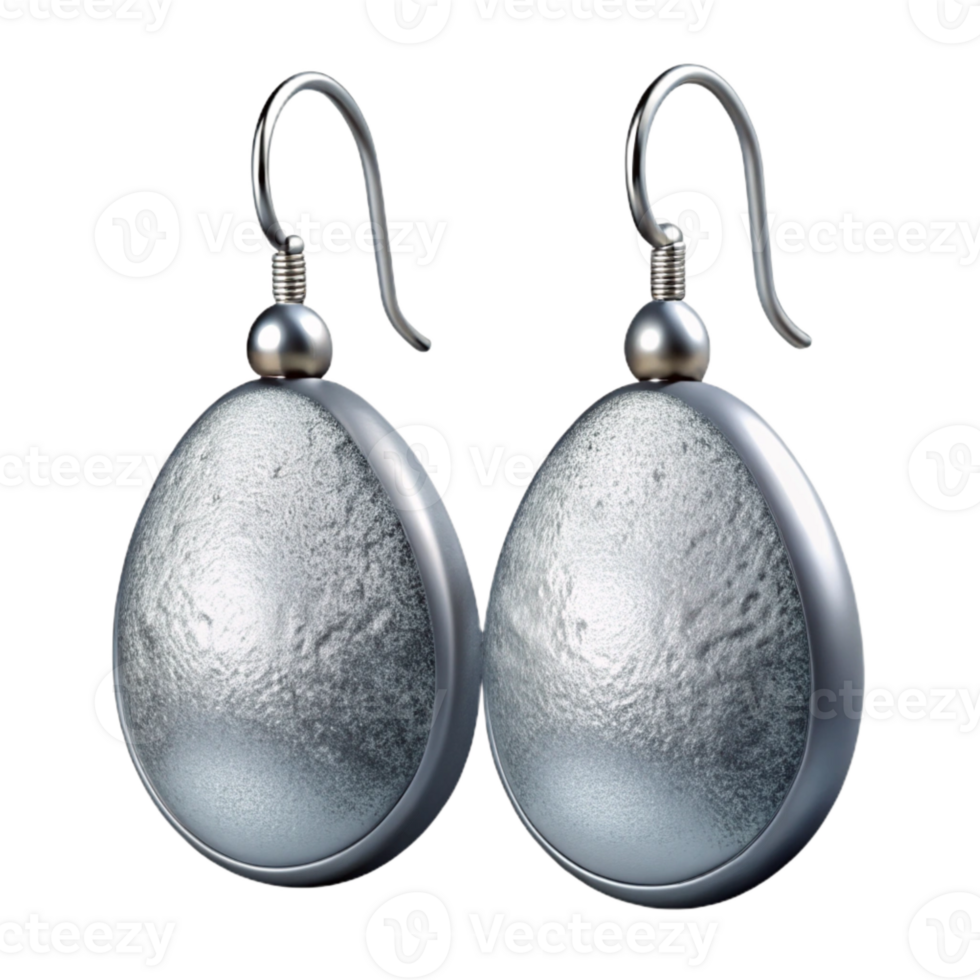 elegant minimalist Silver Earrings Dangle Transparent Background png