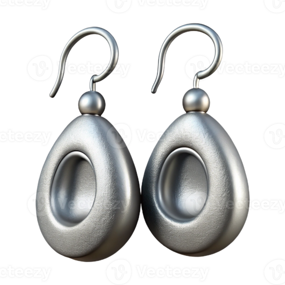 wonderful vintage Silver Earrings Isolated Element premium png