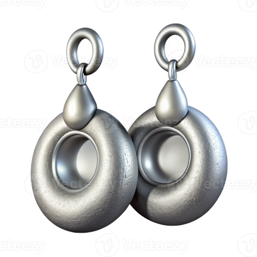 wonderful traditional Silver Earrings Isolated Element authentic png