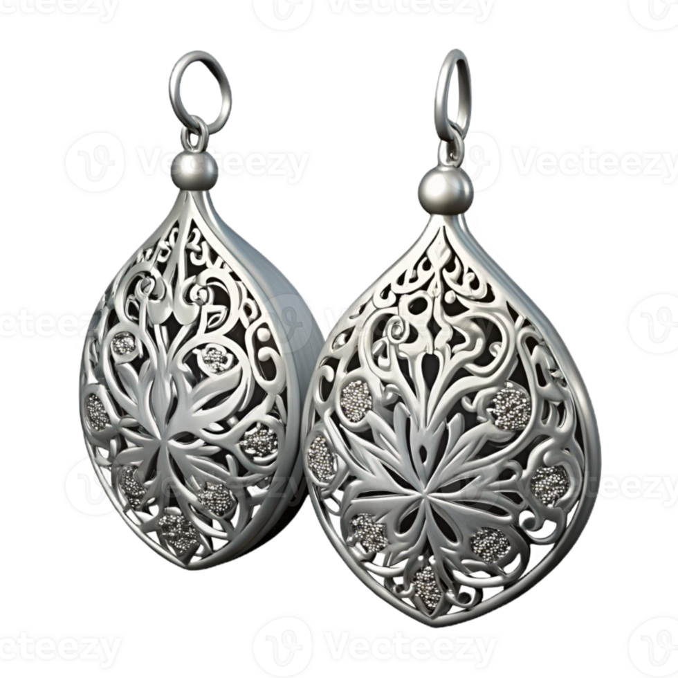 impressive minimalist Silver Filigree Earrings Dangle Cutout high quality png