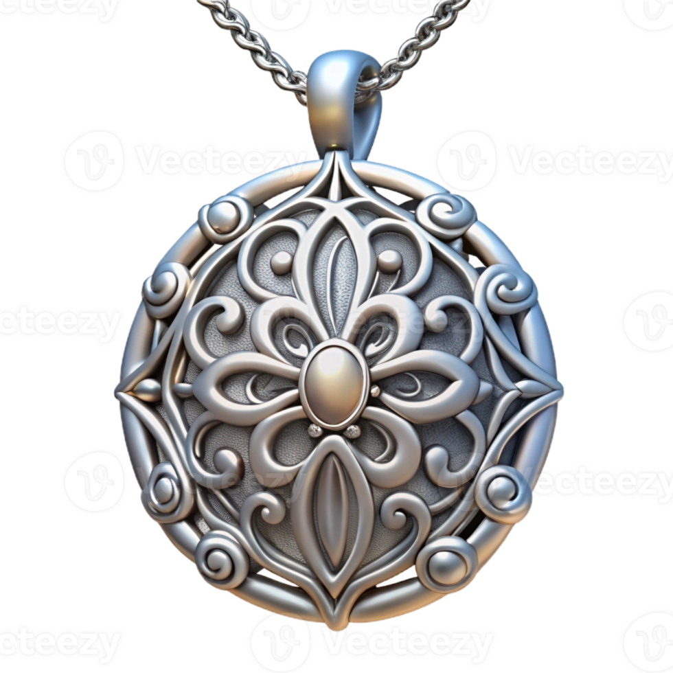 wonderful classic Silver Filigree Necklace Pendant Detail Transparent png