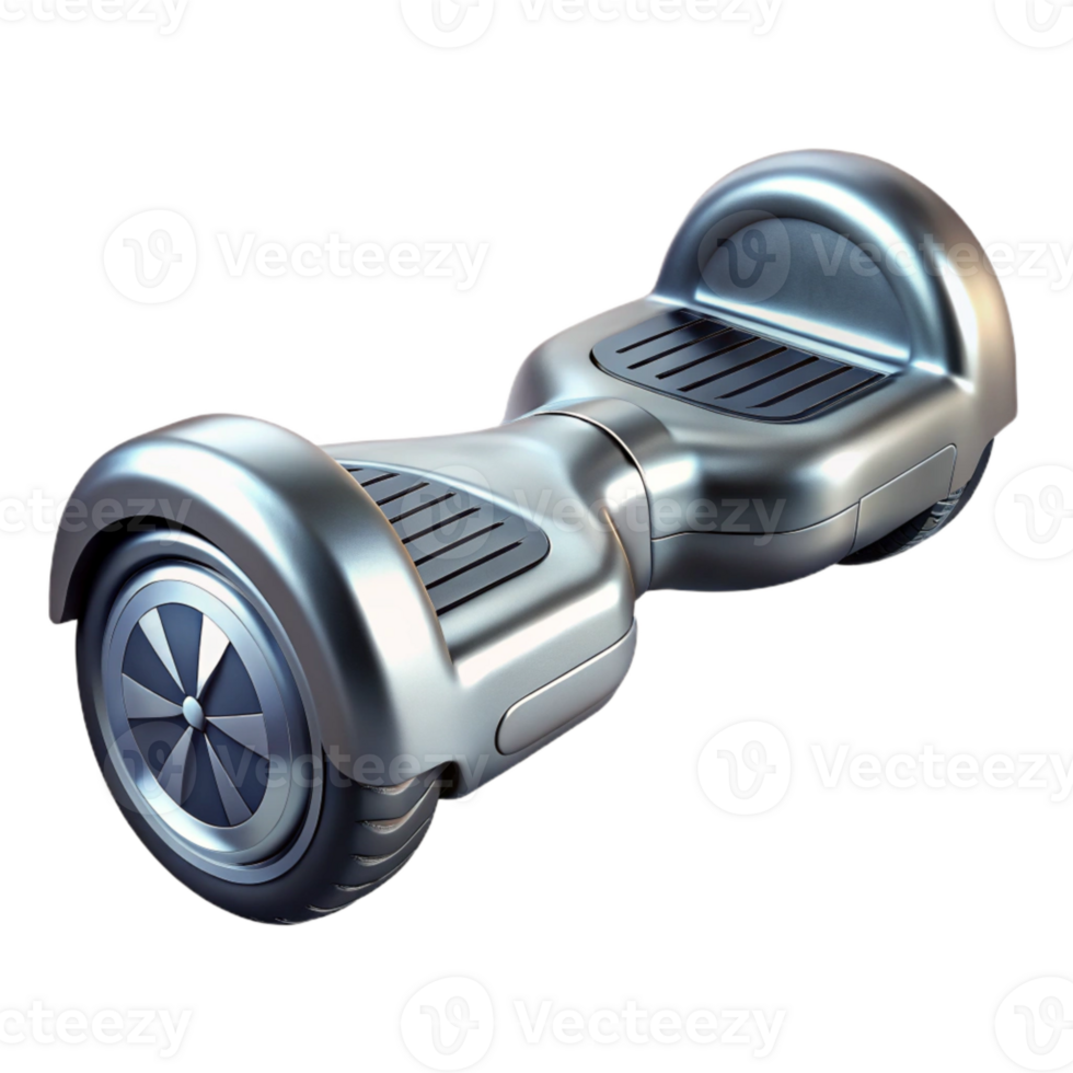 serene minimalist Silver Hoverboard with Futuristic Design Isolated detailed png