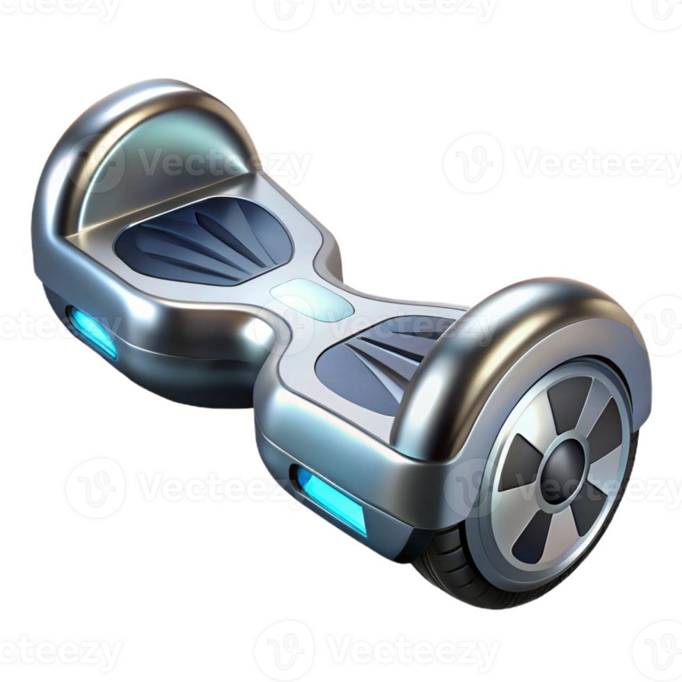 stunning vintage Silver Hoverboard with Futuristic Design Isolated professional png