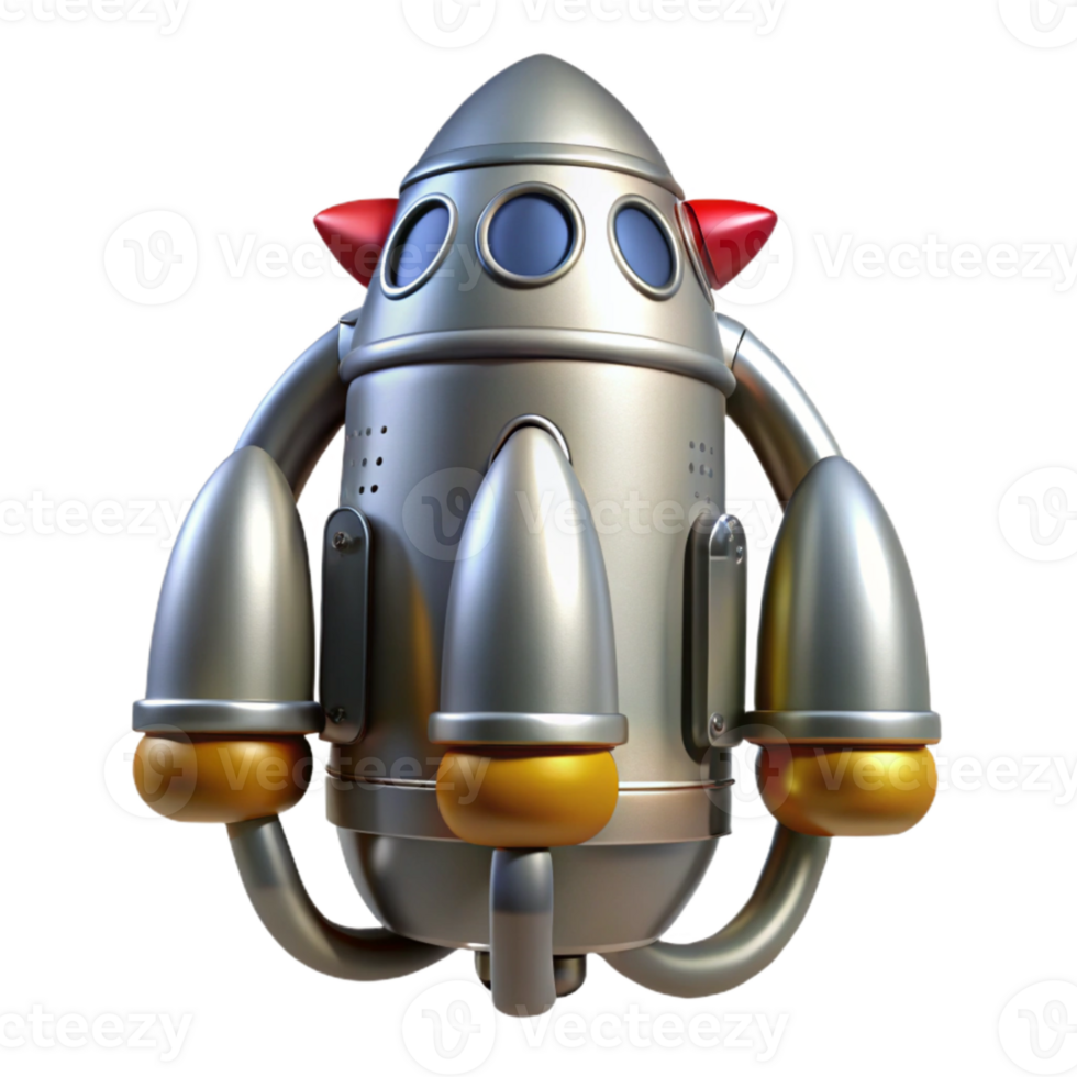 beautiful rustic Silver Jetpack with Thrusters Isolated professional png