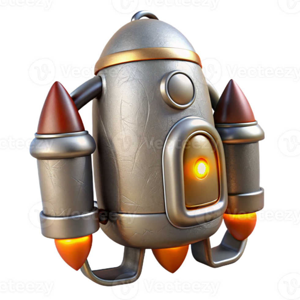 magnificent abstract Silver Jetpack with Thrusters Isolated genuine png