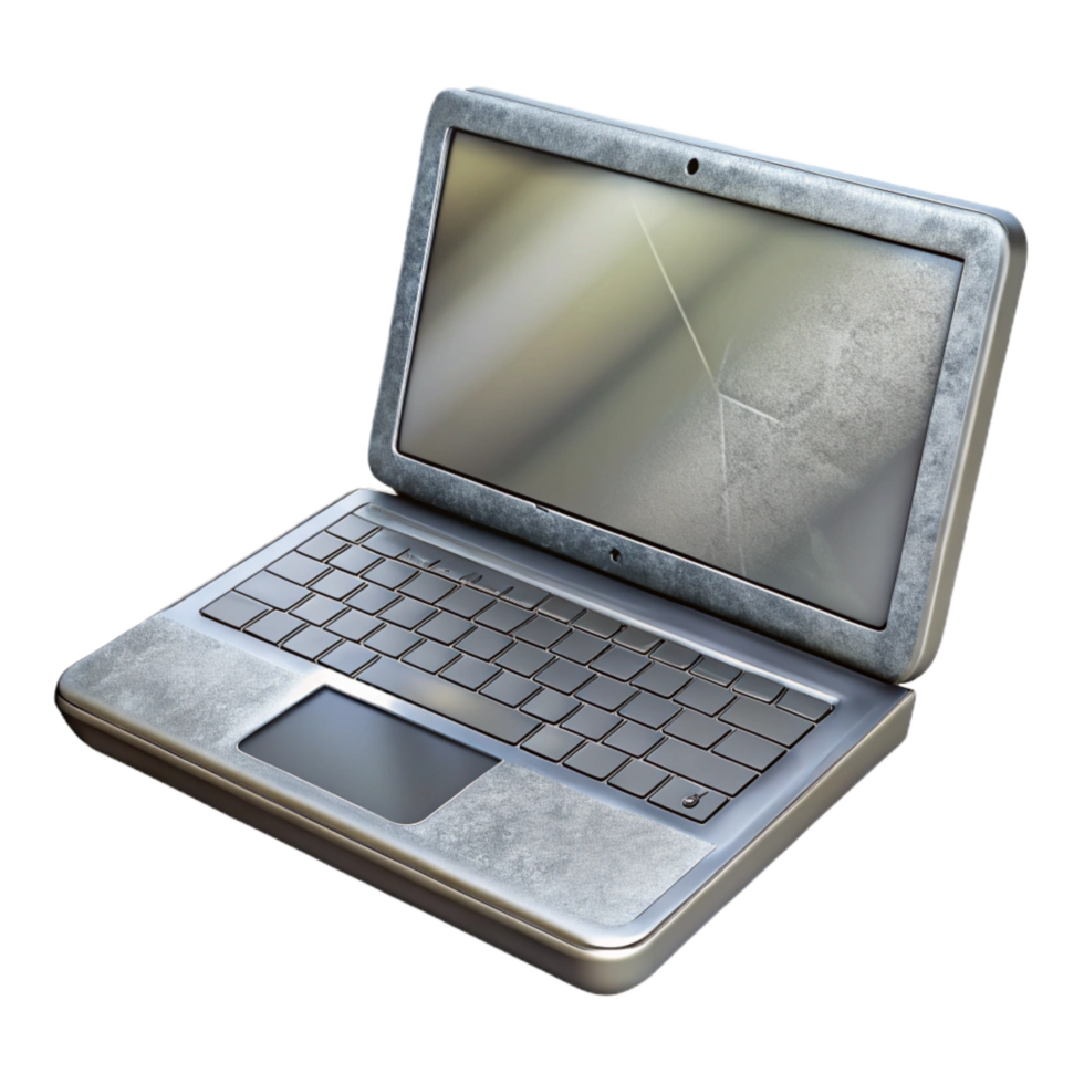 magnificent abstract Silver Laptop with Touchscreen Display Transparent Background original png