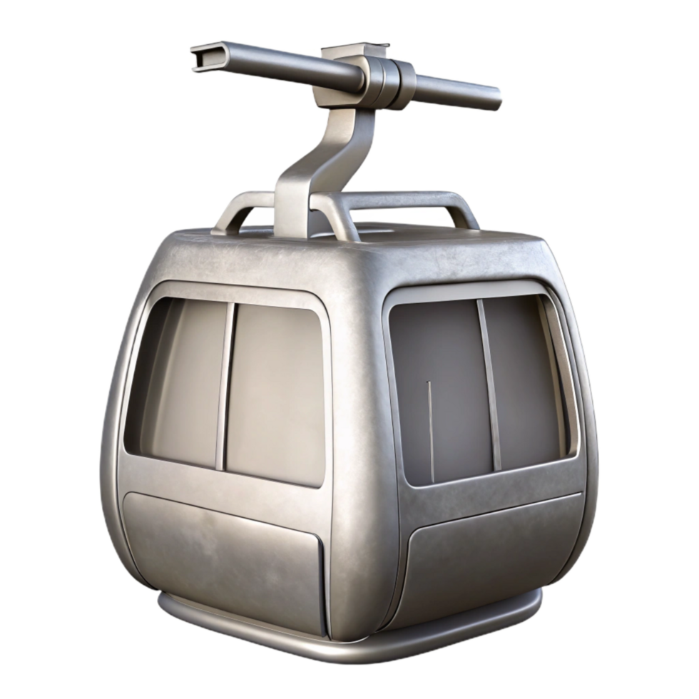 impressive rustic Silver Mountain Cable Car Front View Isolated professional png
