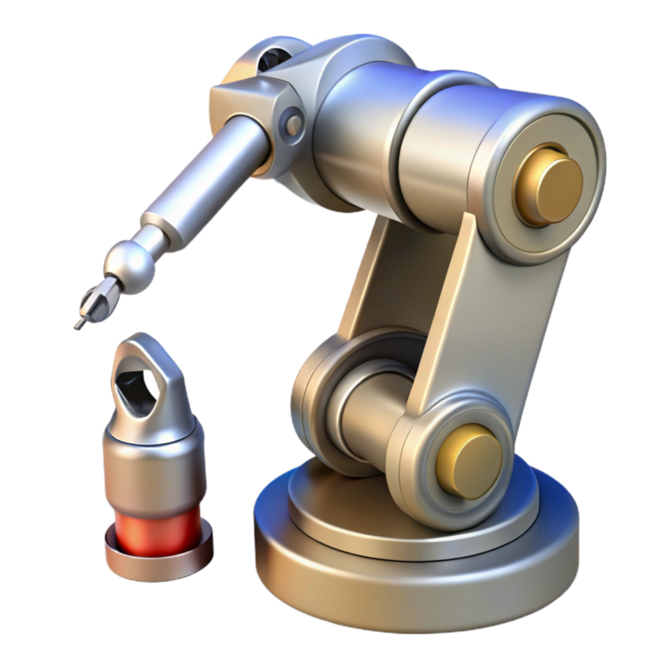 stunning contemporary Silver Robotic Arm with Camera Attached Isolated high resolution png