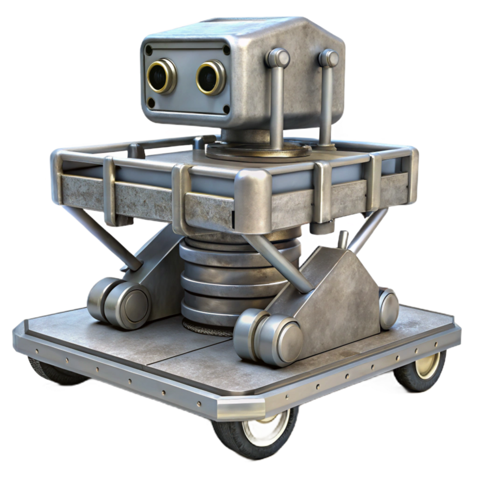 dramatic classic Silver Robotic Platform with Sensors Cutout high resolution png