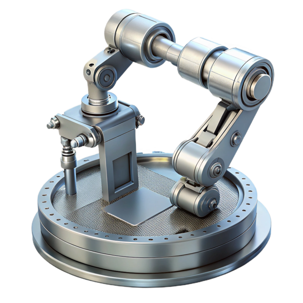 serene abstract Silver Robotic Platform with Sensors Cutout png