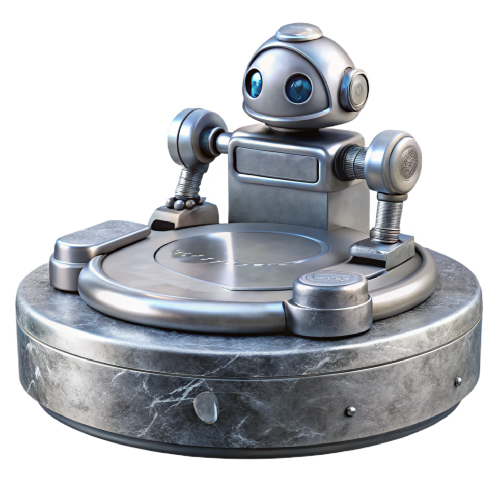 dramatic rustic Silver Robotic Platform with Sensors Cutout png