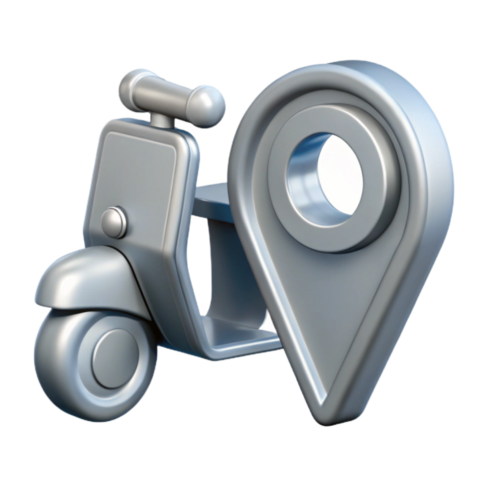 magnificent creative Silver Scooter Sharing Station Sign Transparent Cutout detailed png