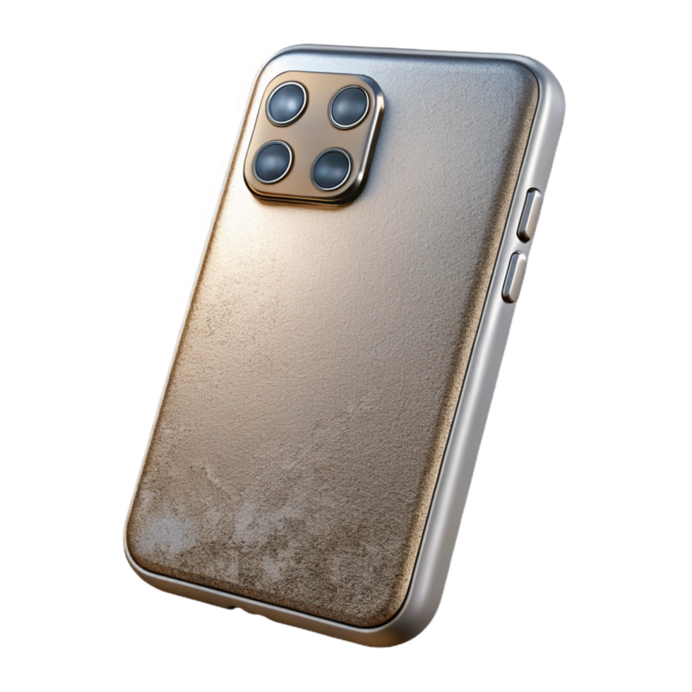impressive traditional Silver Smartphone with Dual Camera Isolated Element exclusive png