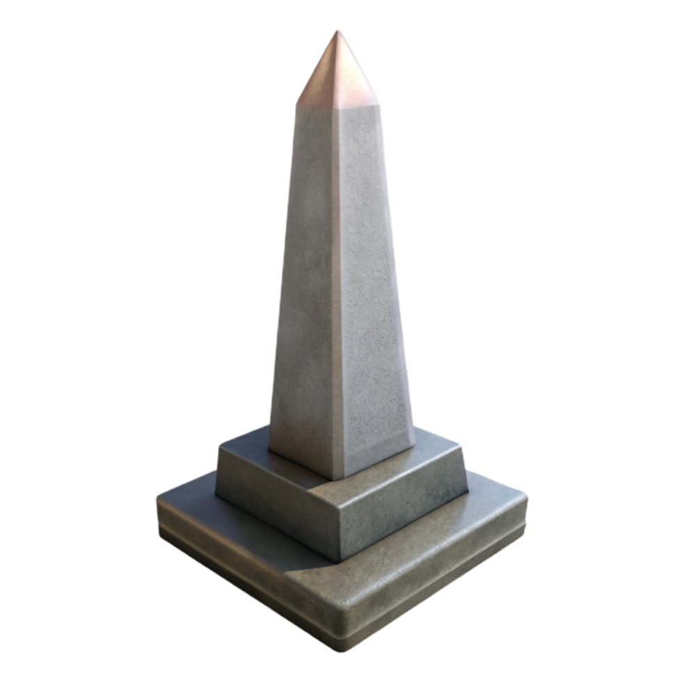 wonderful modern Simple Obelisk Profile View Isolated high resolution png