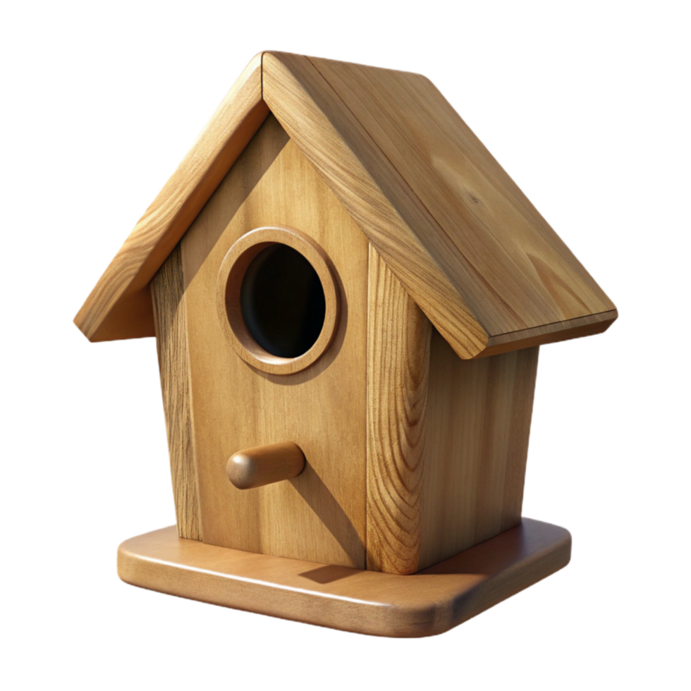 stunning abstract Simple Wooden Birdhouse Front View Transparent Background authentic png